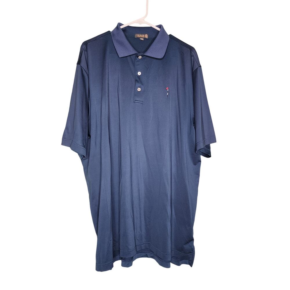 Peter Millar Summer Comfort Polo‎ Shirts XL Blue Short Sleeve Performance Golf
